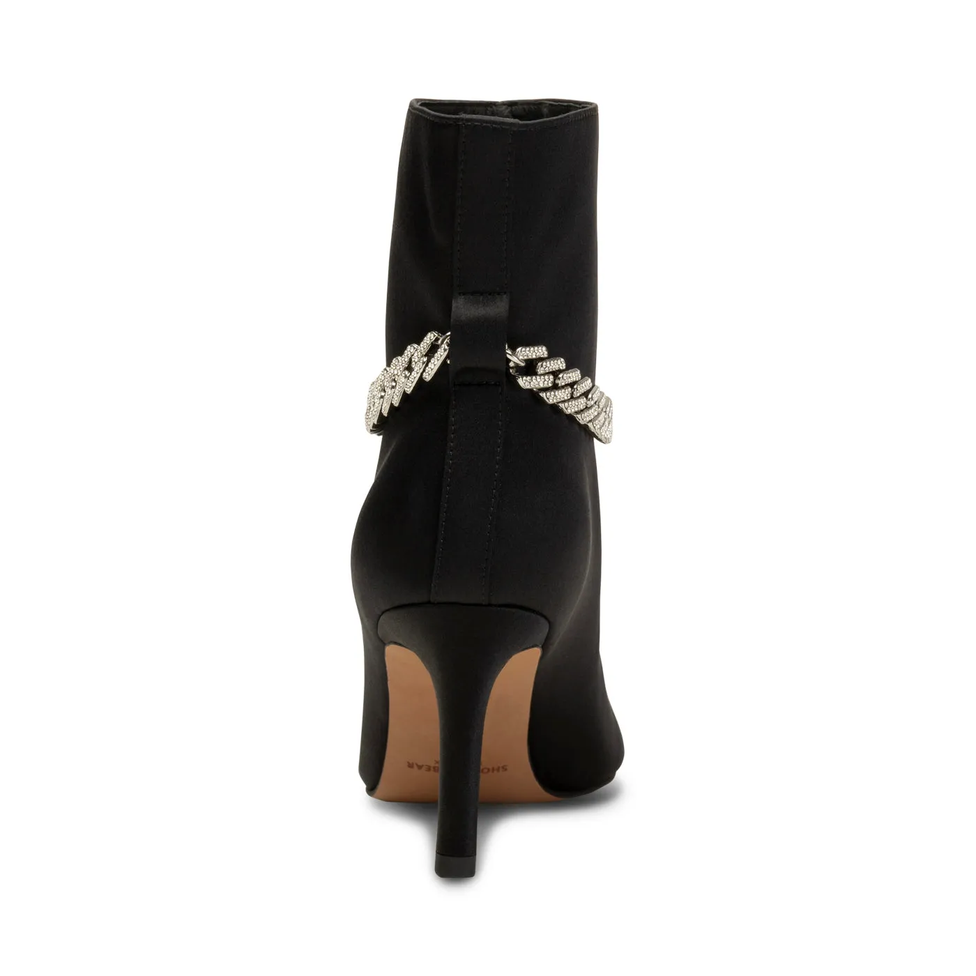 Harper Chain Bootie Satin - BLACK