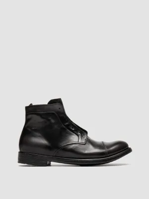 HIVE 005 - Black Leather Zipped Boots