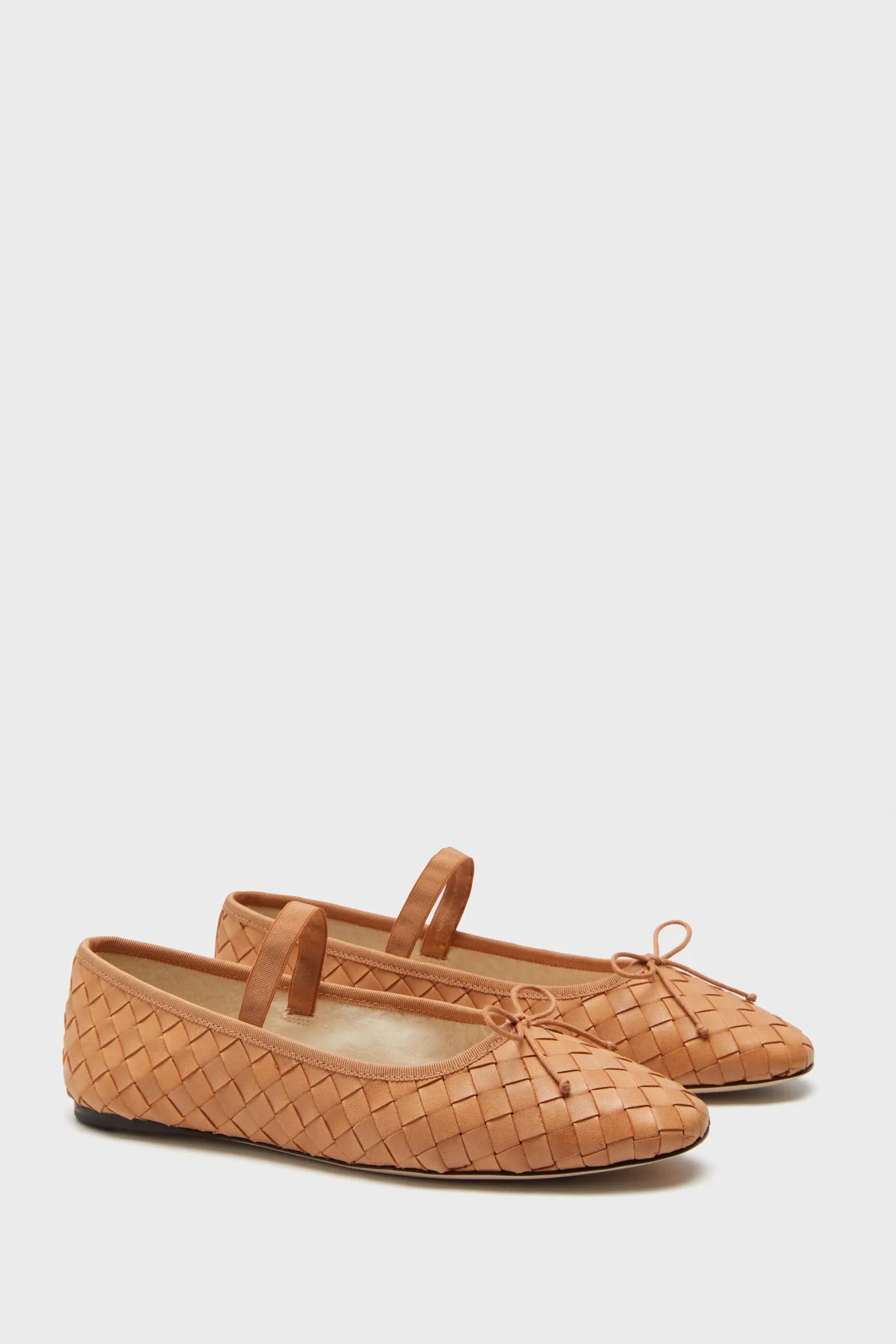 Honey Woven Leather Leonie Flats