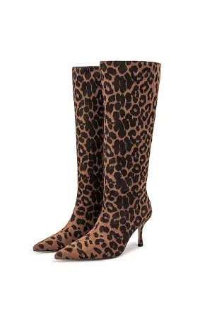 Leopard Audacity Zippered Pointed Boots