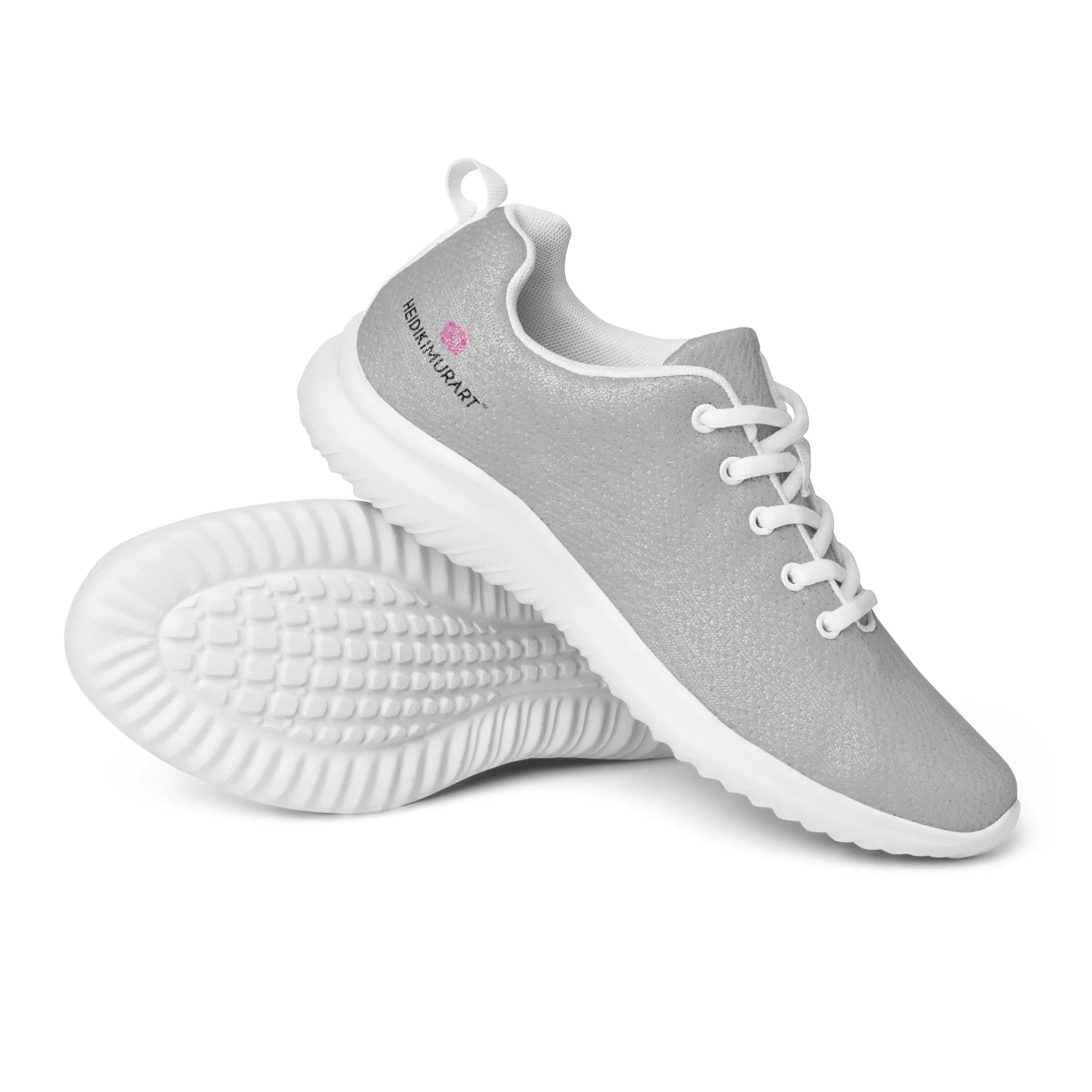 Light Grey Men's Sneakers, Solid Color Modern Breathable Lightweight Men’s Athletic Shoes (US Size: 5-13)