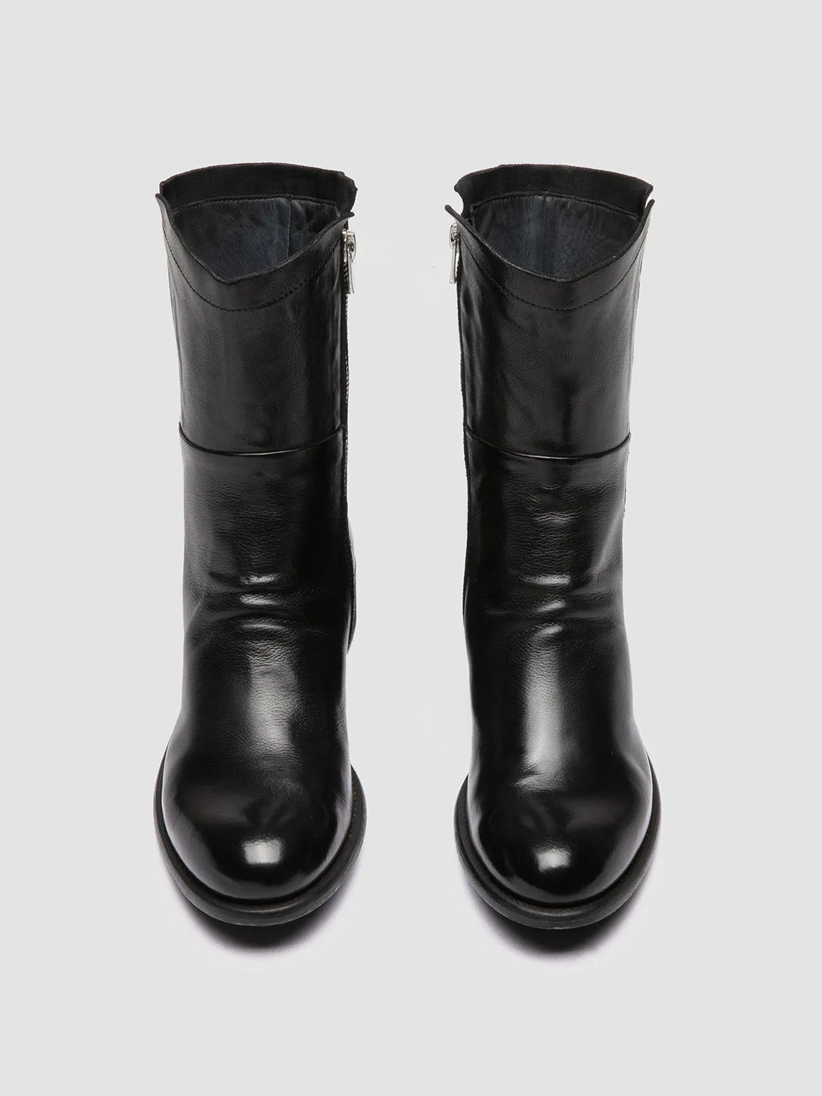 LIS 002 - Black Leather Zipped Boots