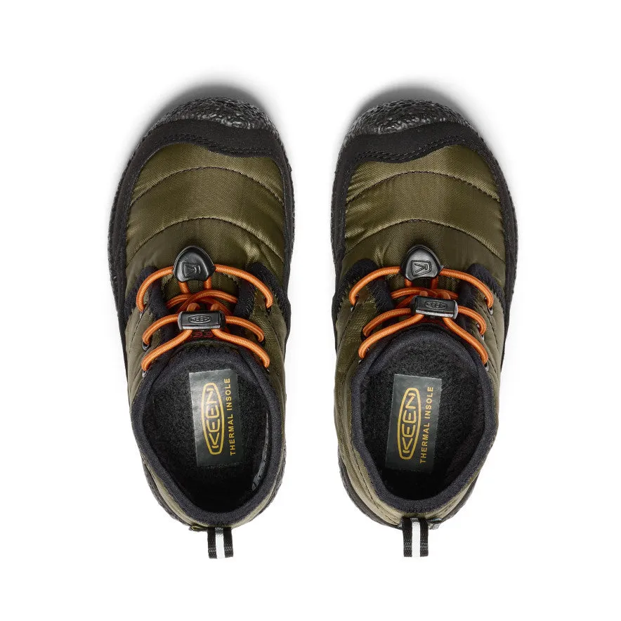 Little Kids' Howser II Waterproof Chukka  |  Dark Olive/Gold Flame