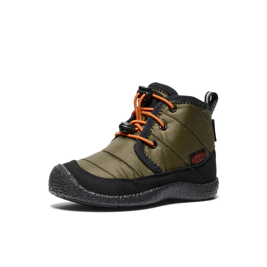 Little Kids' Howser II Waterproof Chukka  |  Dark Olive/Gold Flame