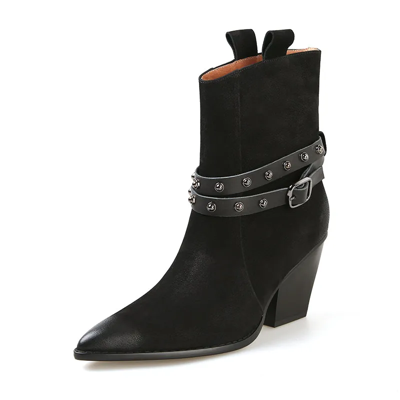 LuxLeather Western Pointed Toe Boots