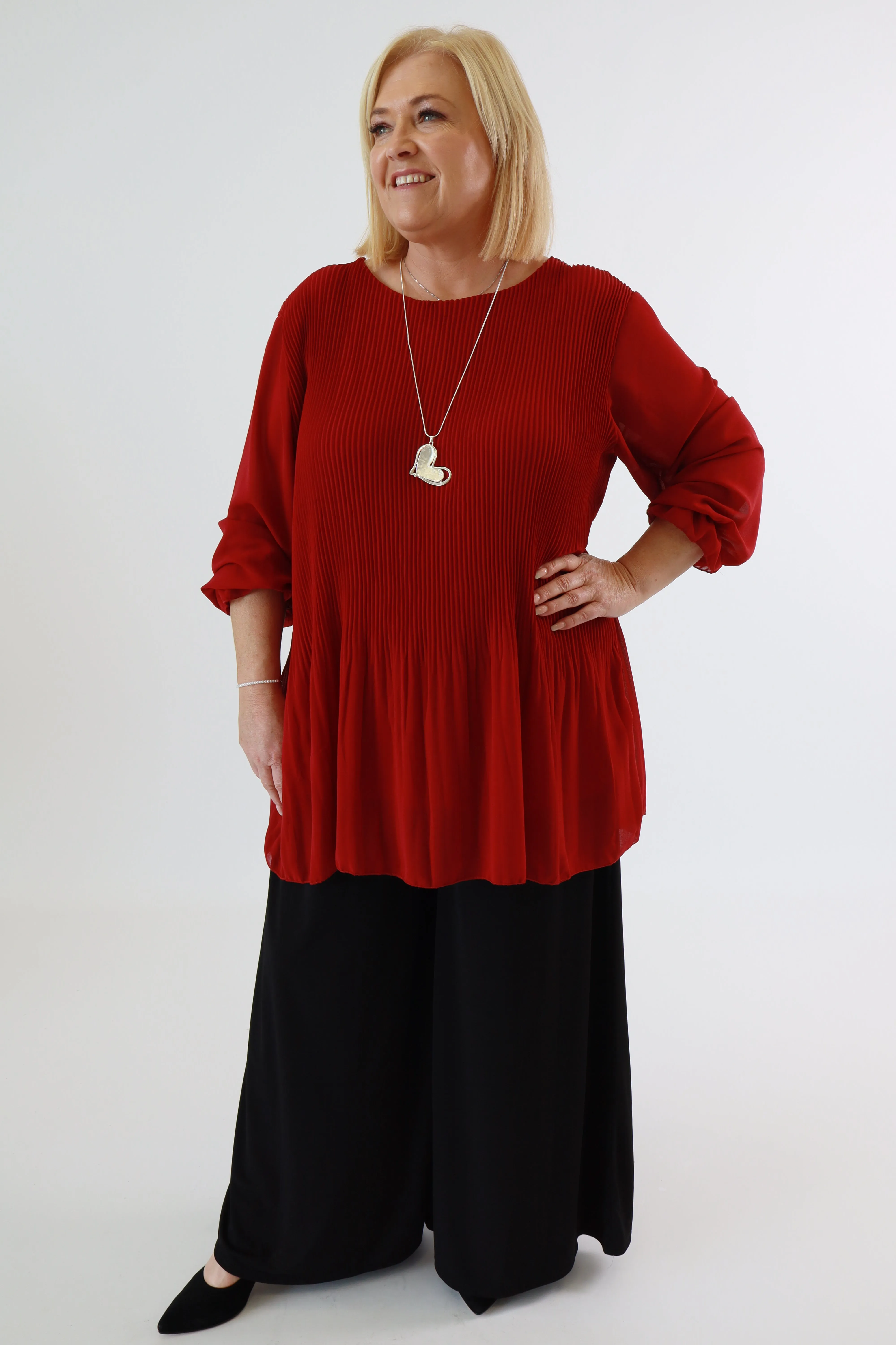 Maizie Pleated Blouse in Rust