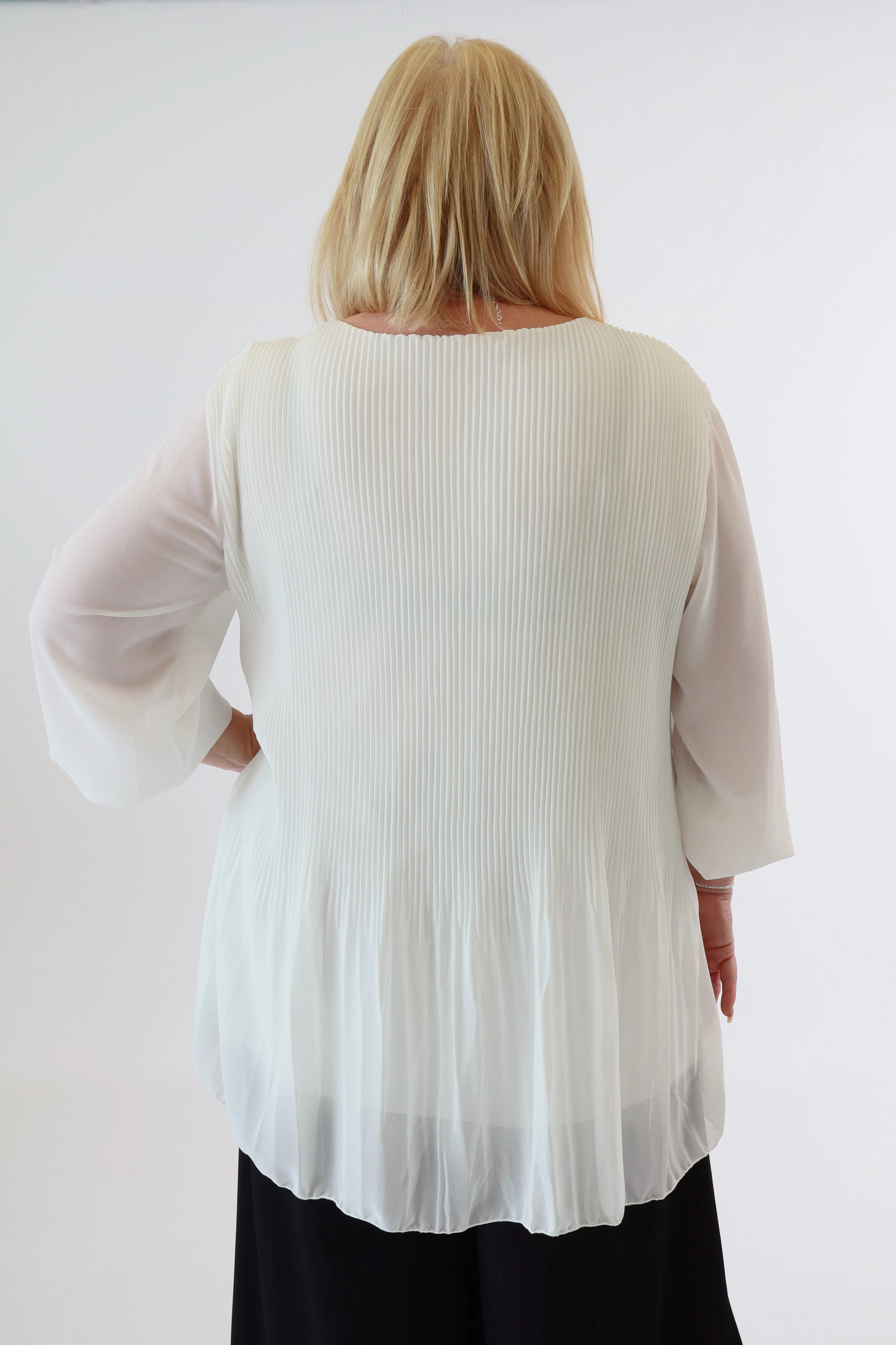 Maizie Pleated Blouse in White