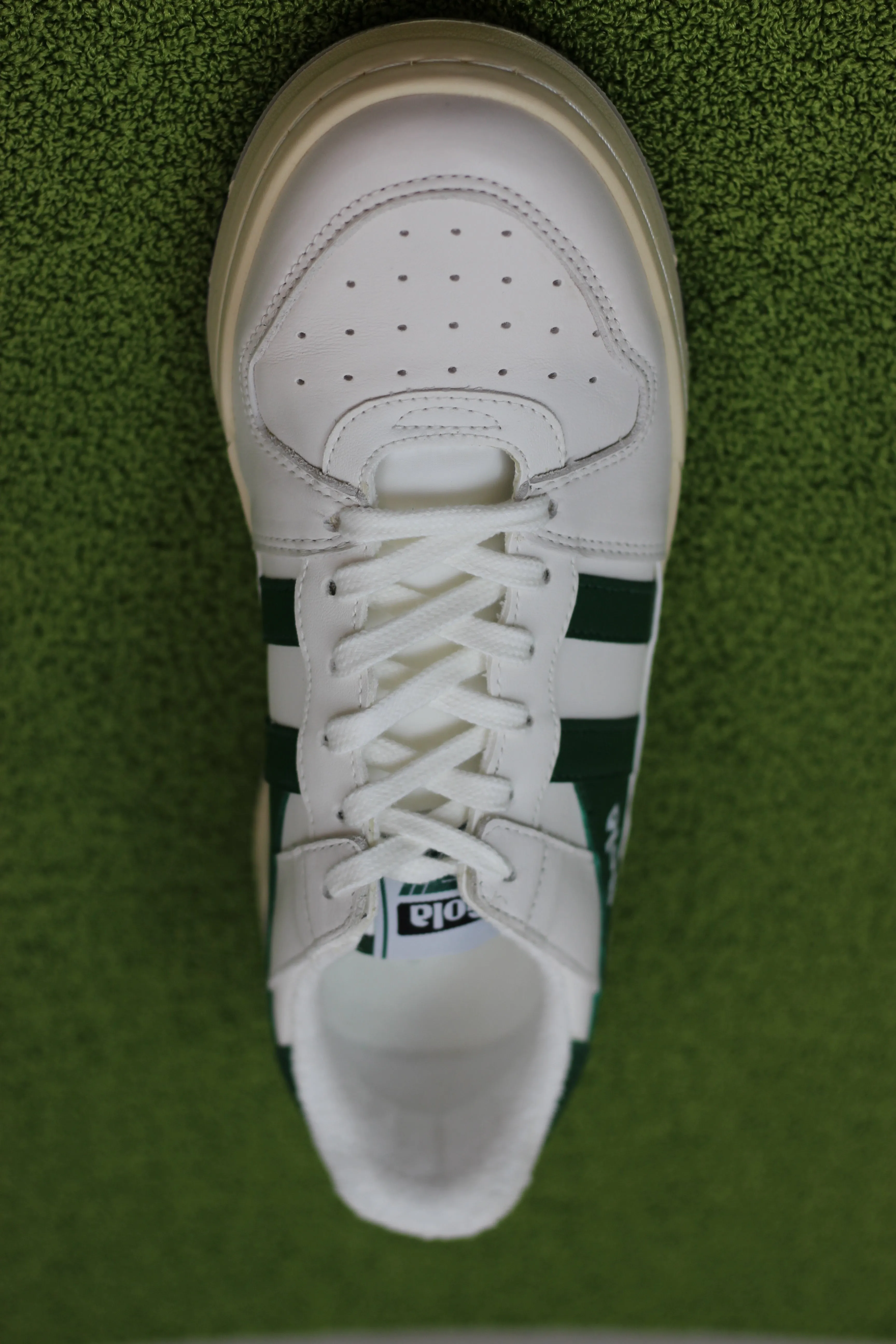 Men's All Court Sneaker - White/Green Leather