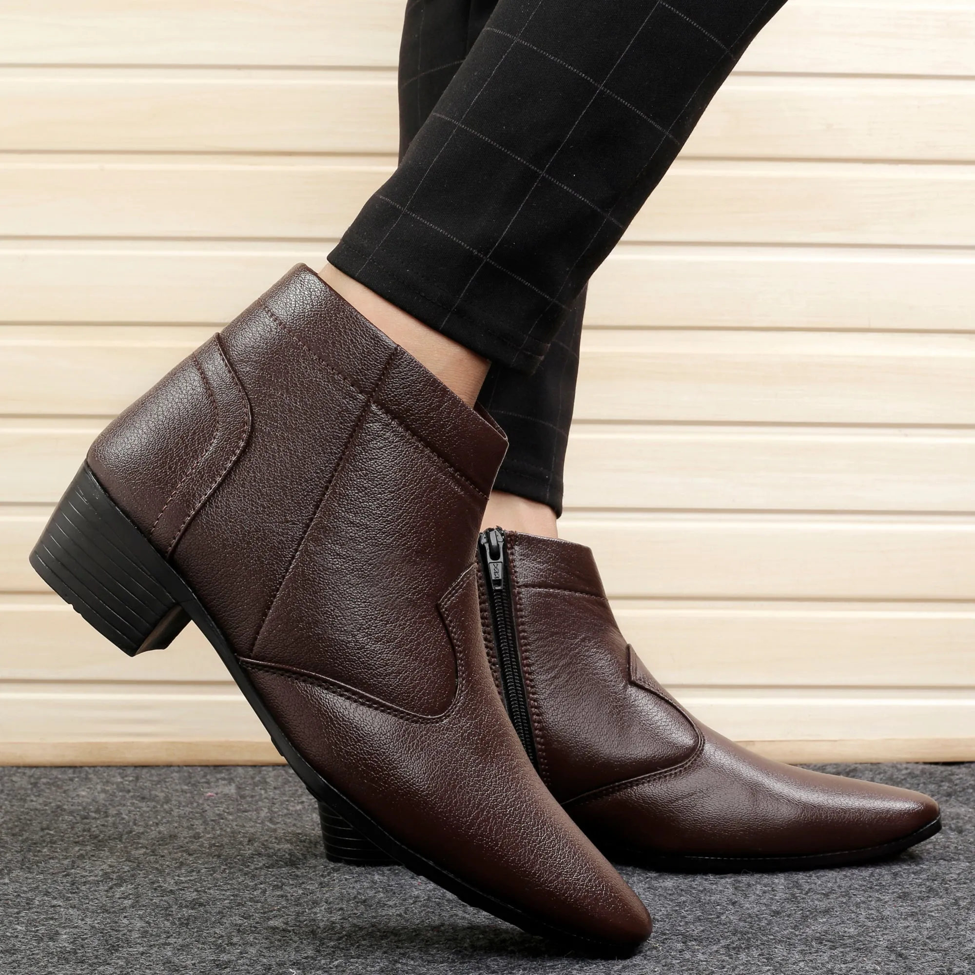 Men's Height Increasing Faux Leather Formal Boots