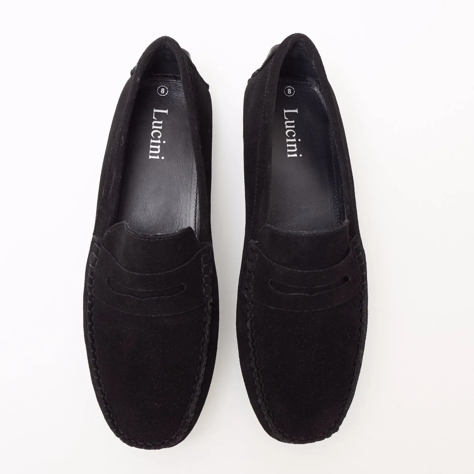 Mens Suede Casual Slip On Shoes - 4611-S_Black