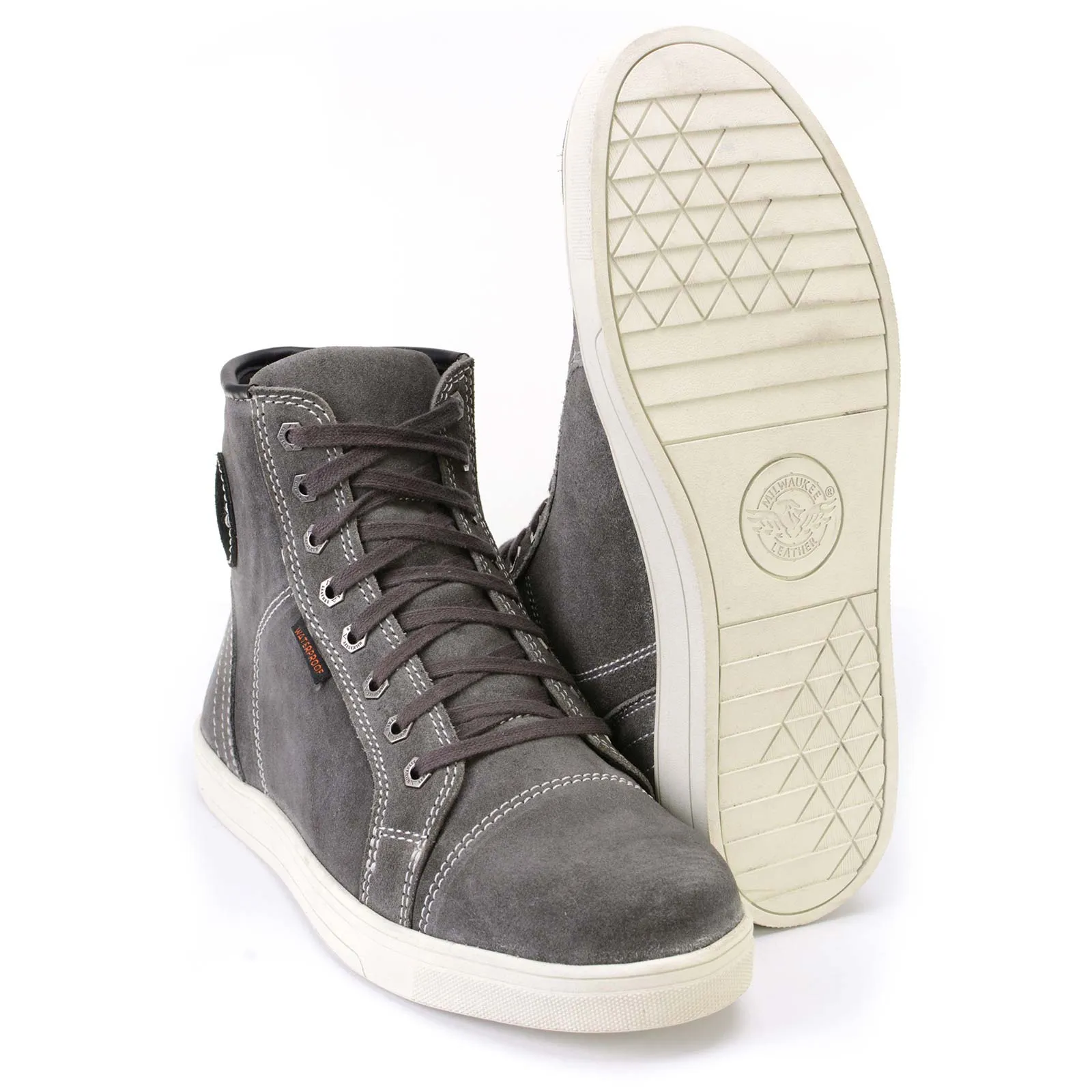 Milwaukee Leather MBM9109 Men's Grey Suede Leather Reinforced Street