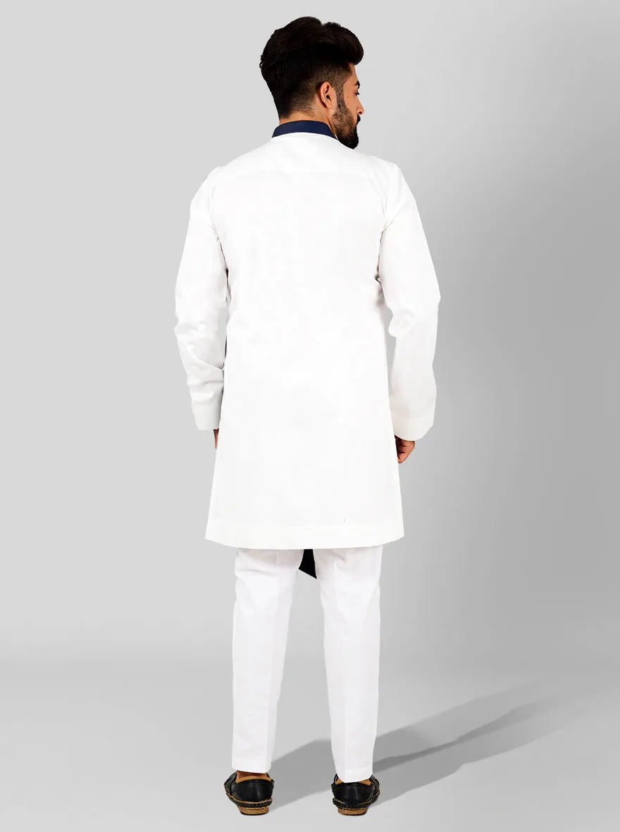 Navy Blue & White Kurta | Azania