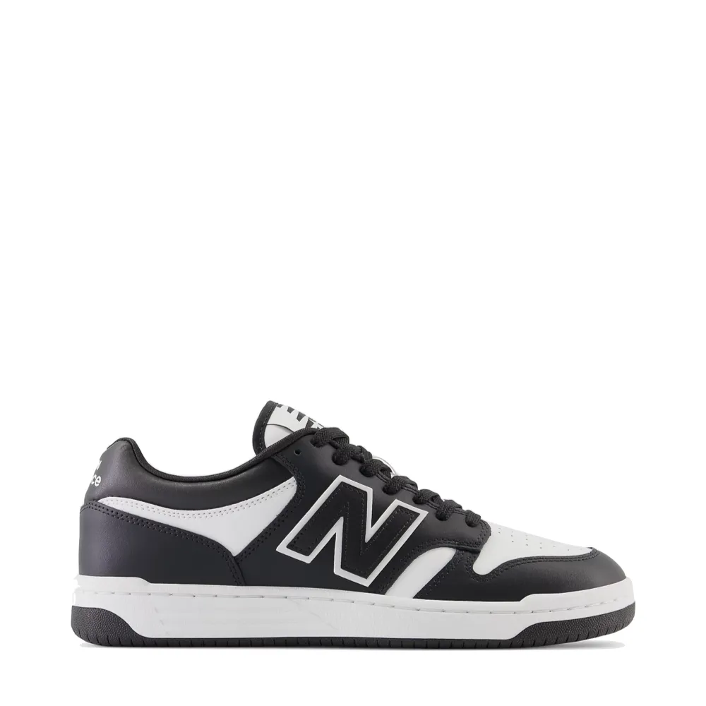 New Balance Men's 480 Sneaker in White with Black