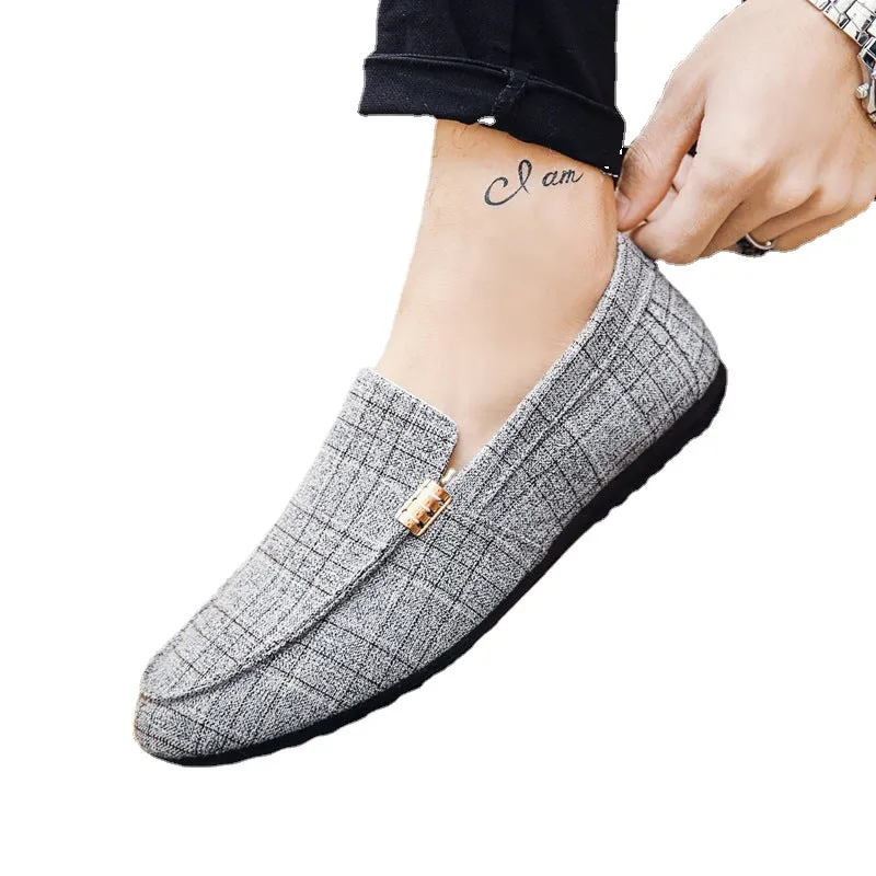 new spring casual shoes tide shoes men's peas shoes men's lazy shoes breathable a pedal men's shoes