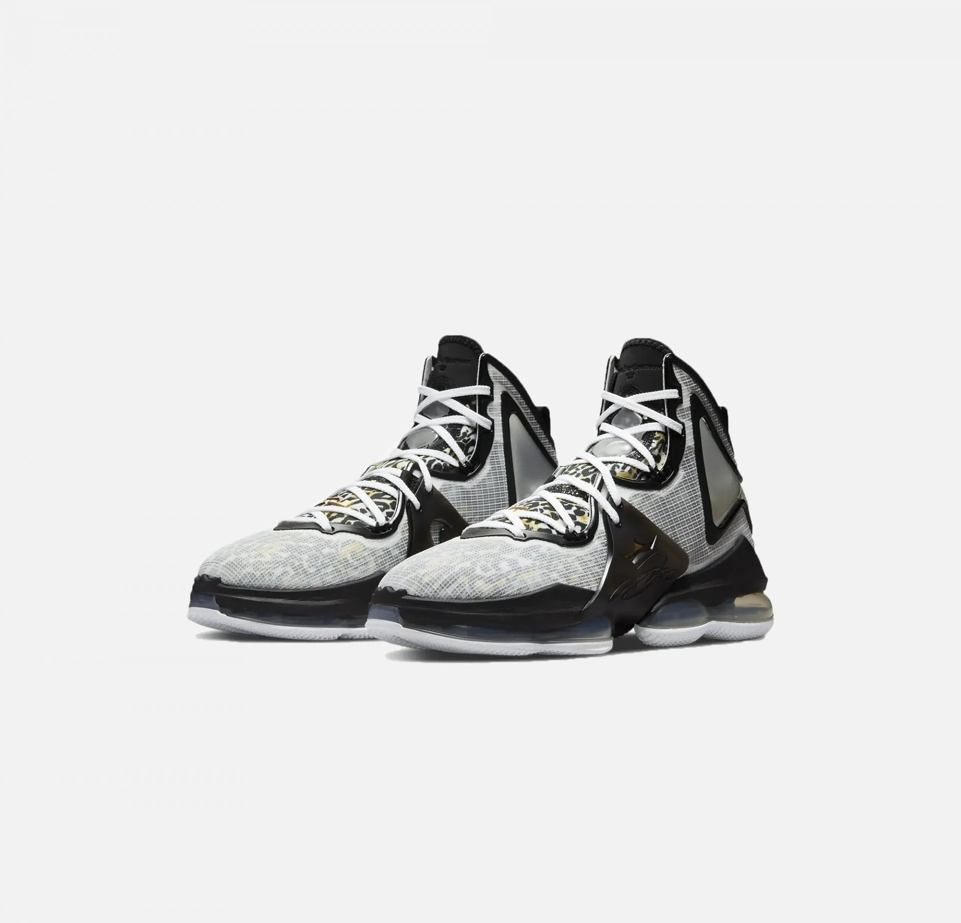 Nike | LEBRON 19  { WHITE / BLACK / METALLIC GOLD