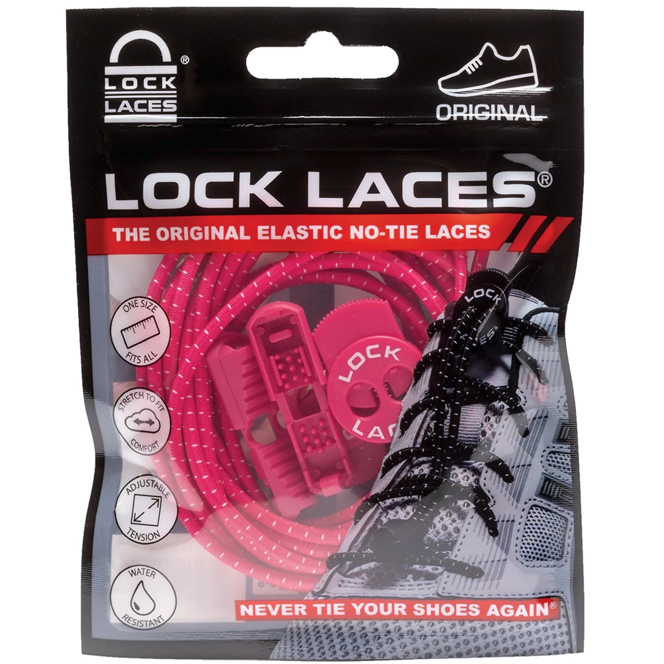 No Tie Replacement Lacing System - Hot Pink