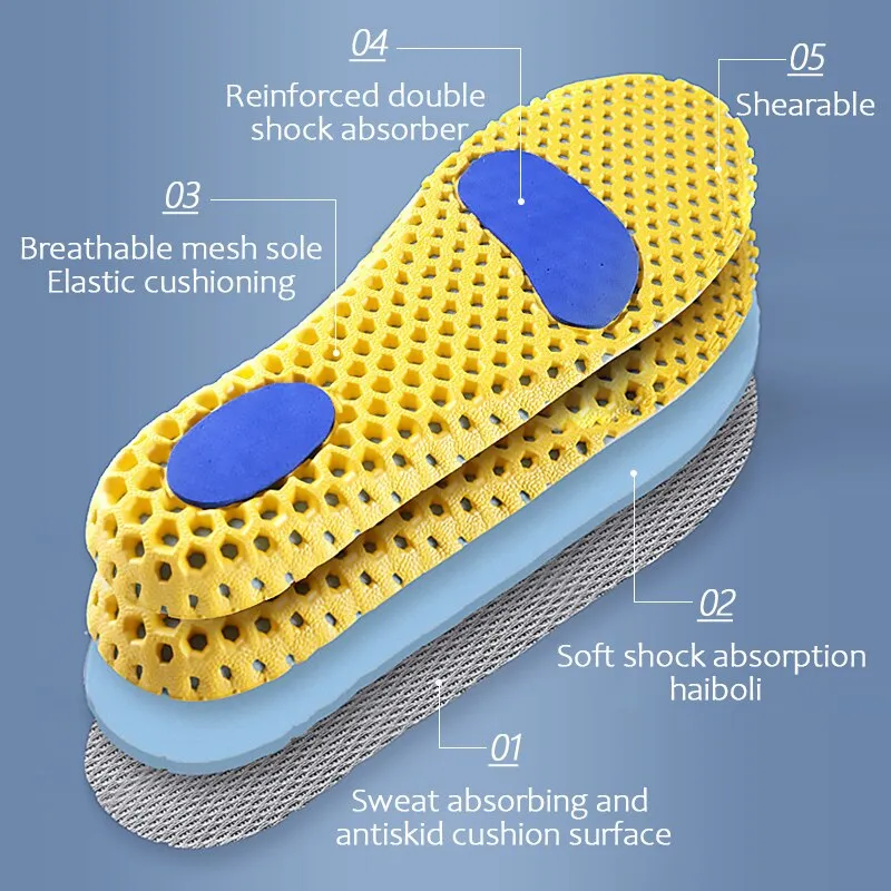 Orthopedic Memory Foam Insole Mesh Breathable Deodorant Shoe Sole Sport Running Insert for Feet  Man Woman Sneaker Shoe Pad