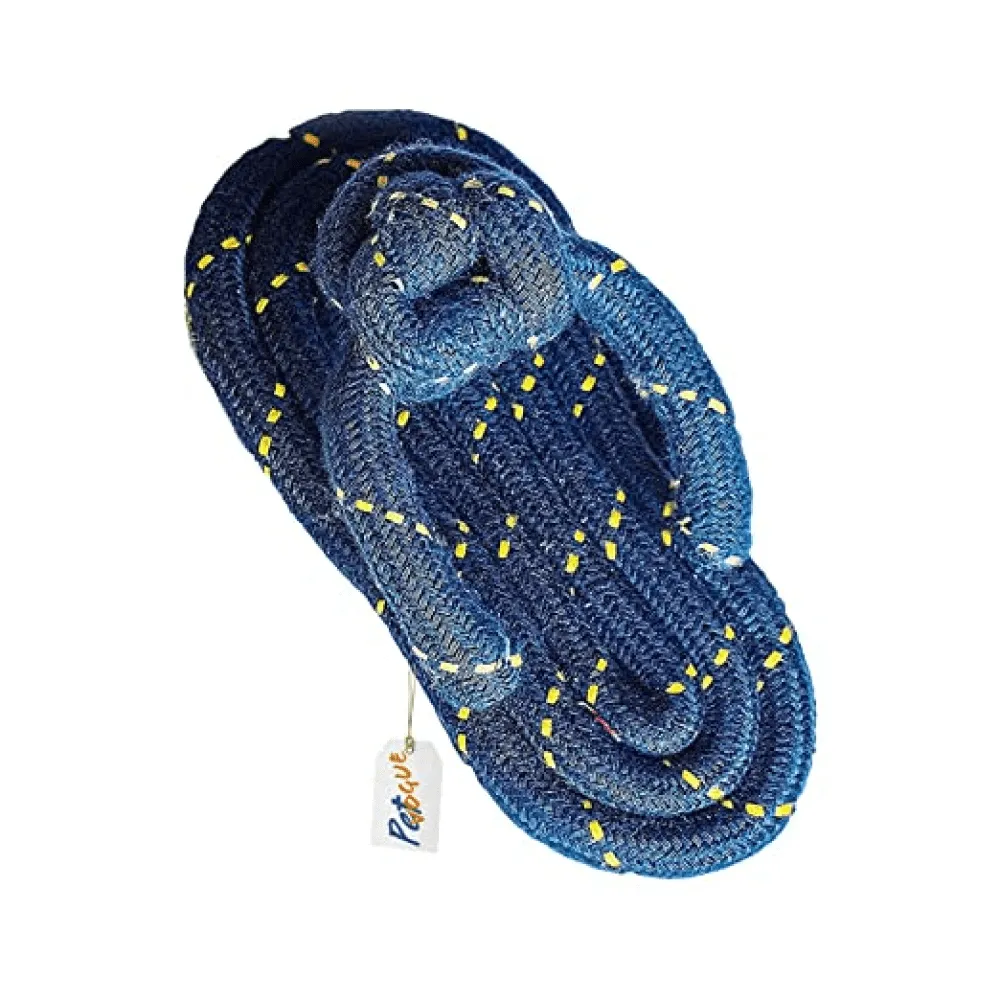 Pet Vogue Sandal Shaped Rope Toy for Dogs (Blue) | For Medium Chewers (Dark Blue)