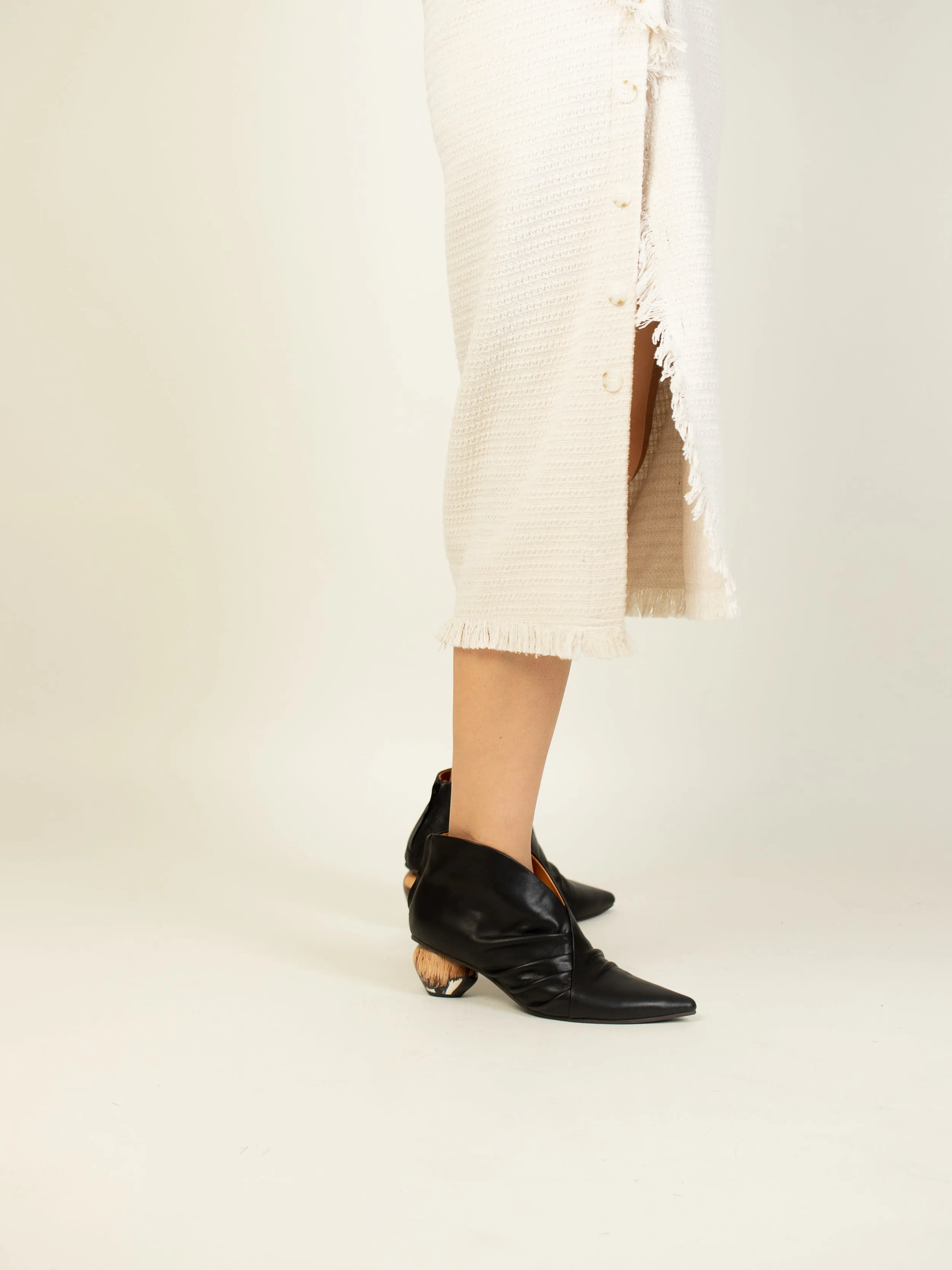 Pointed Ground-Heel Boots