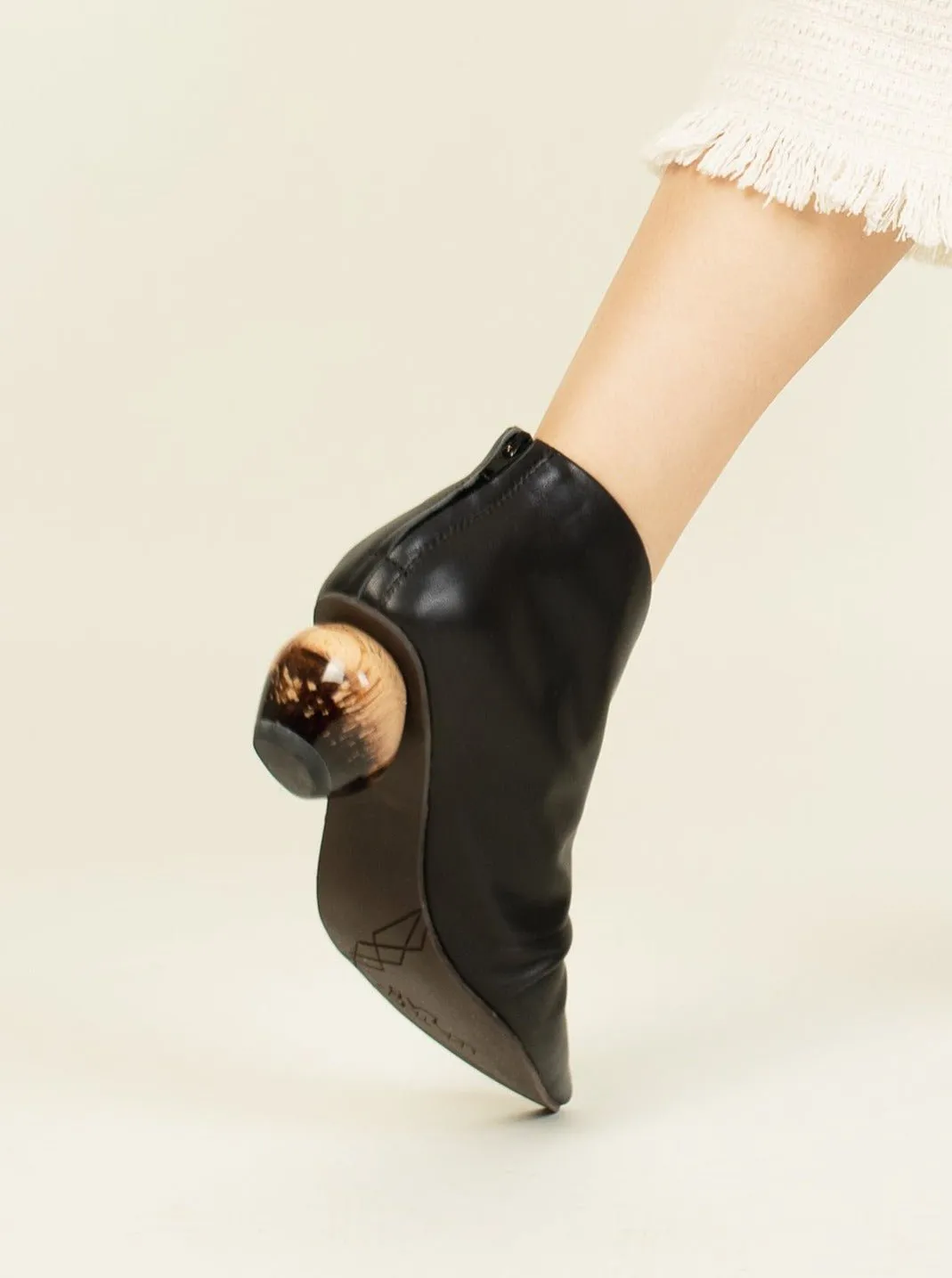 Pointed Ground-Heel Boots