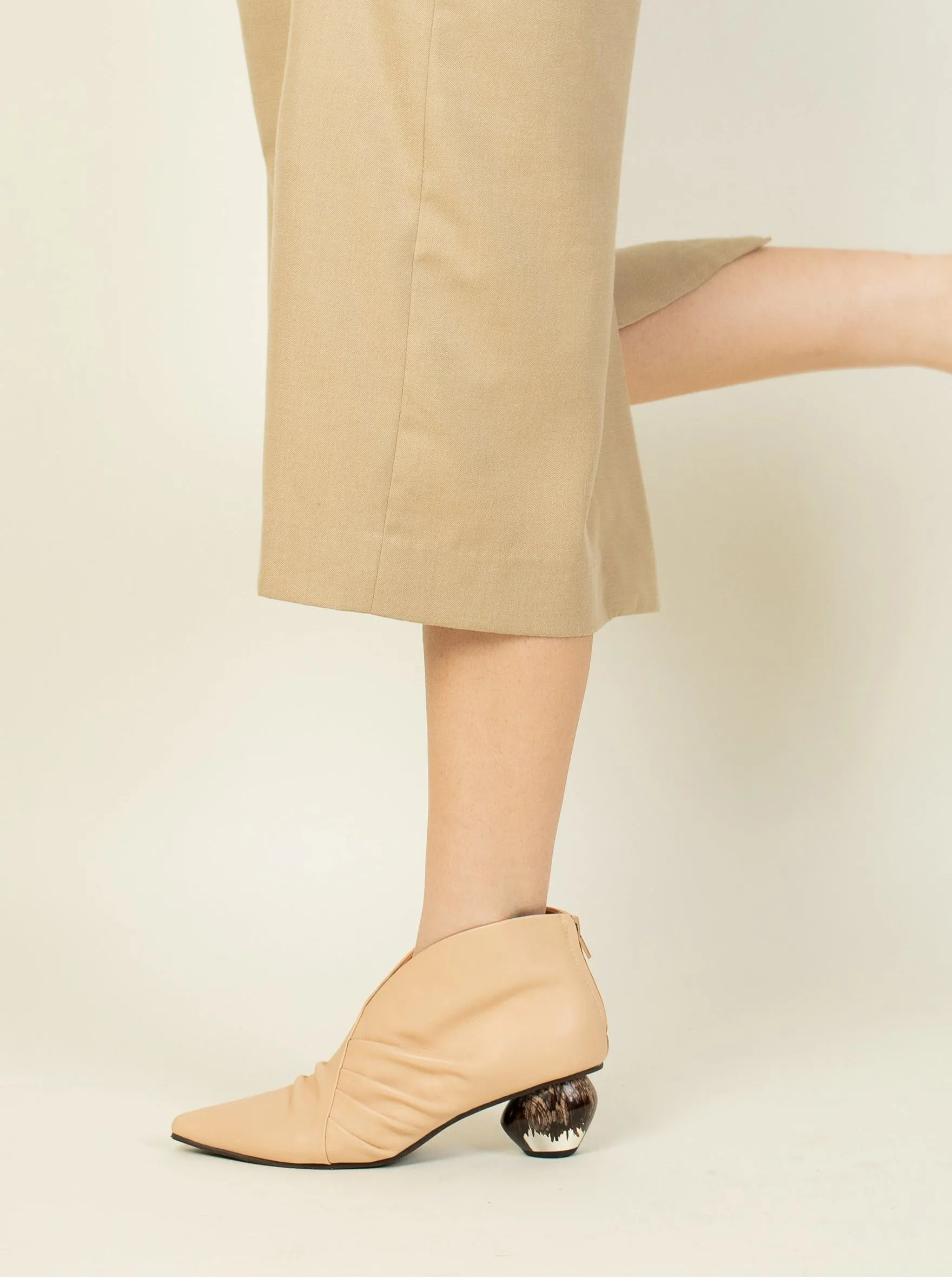 Pointed Ground-Heel Boots