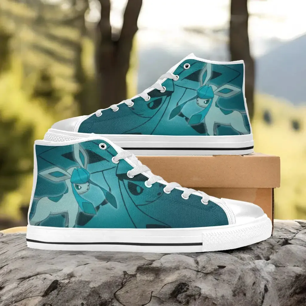 Pokemon Glaceon Shoes High Top Sneakers for Kids and Adults