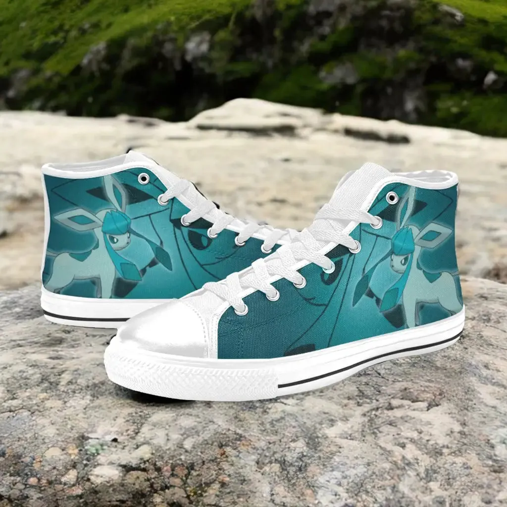 Pokemon Glaceon Shoes High Top Sneakers for Kids and Adults