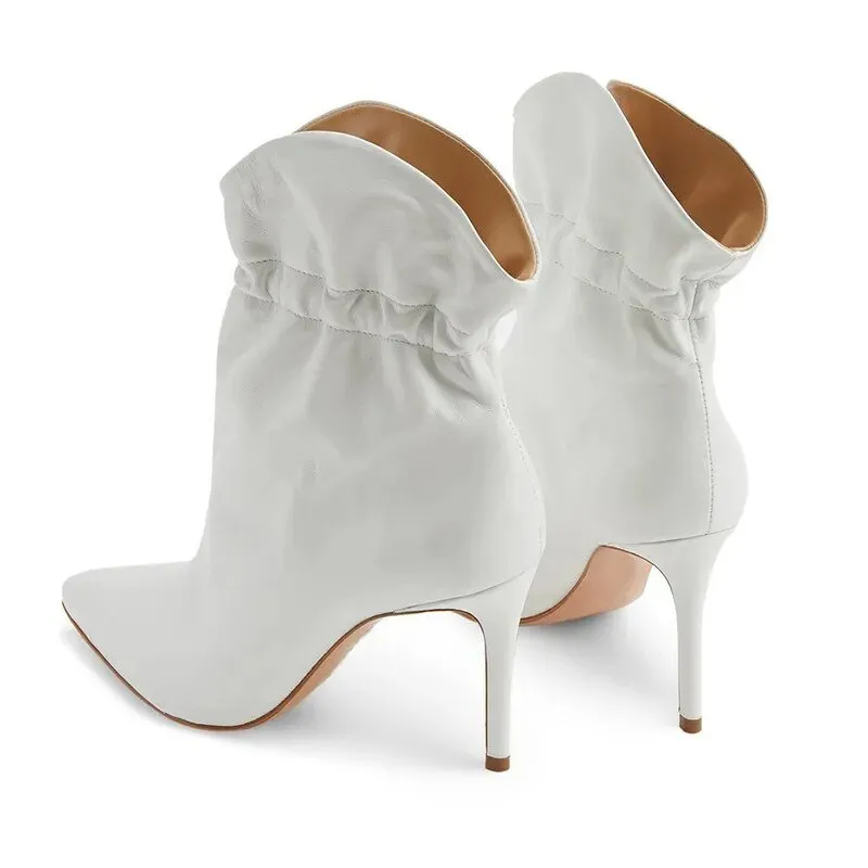 Pre Order:  Ruched Pointed Toe Stiletto Booties