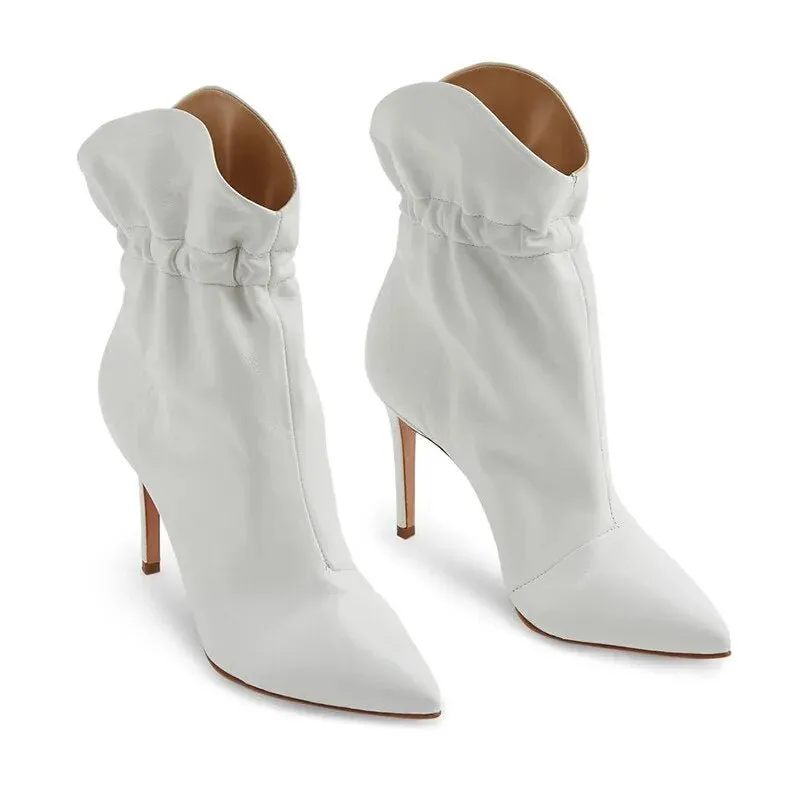 Pre Order:  Ruched Pointed Toe Stiletto Booties