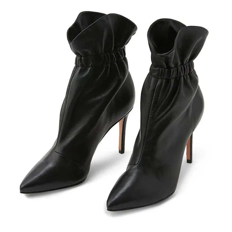 Pre Order:  Ruched Pointed Toe Stiletto Booties