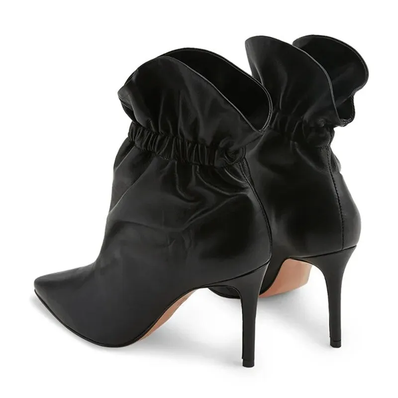 Pre Order:  Ruched Pointed Toe Stiletto Booties