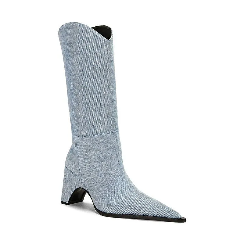 Pre Order:  Shaped Heel Mid-Calf Cowboy Boots