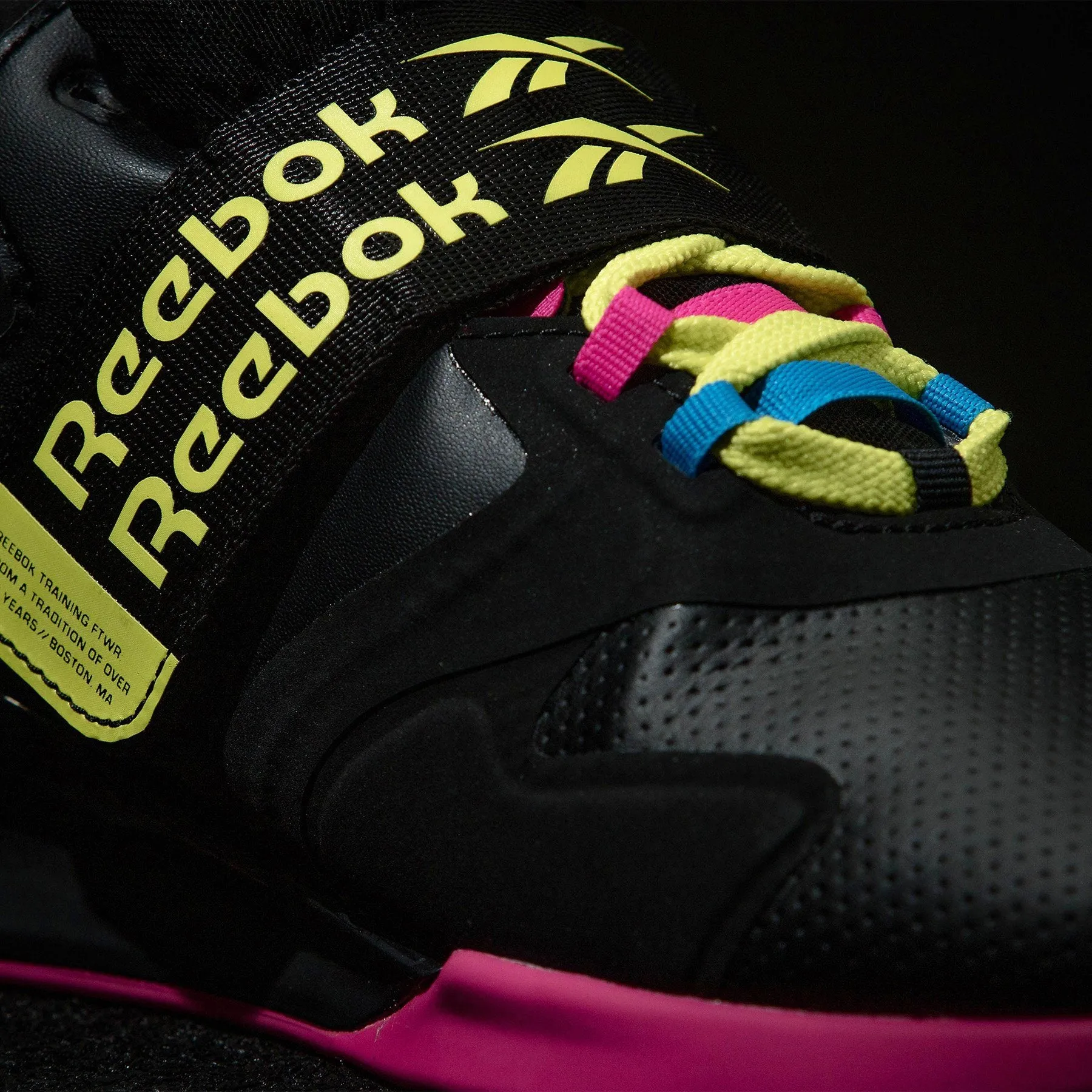 Reebok - Legacy Lifter II Shoes - Men's - BLACK/CHARTREUSE/PROUD PINK