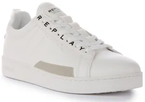 Replay Smash Base Green In White For Men