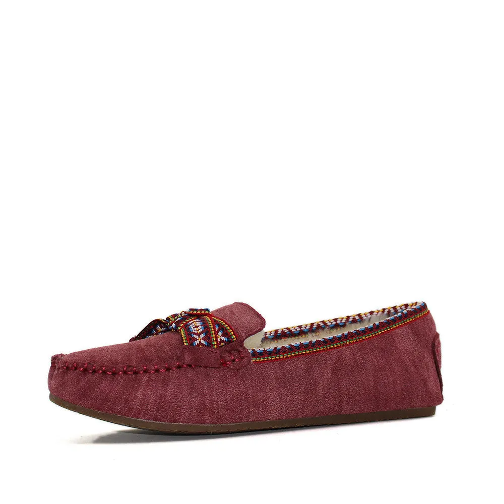 Rianna Moccasin - Wine Red