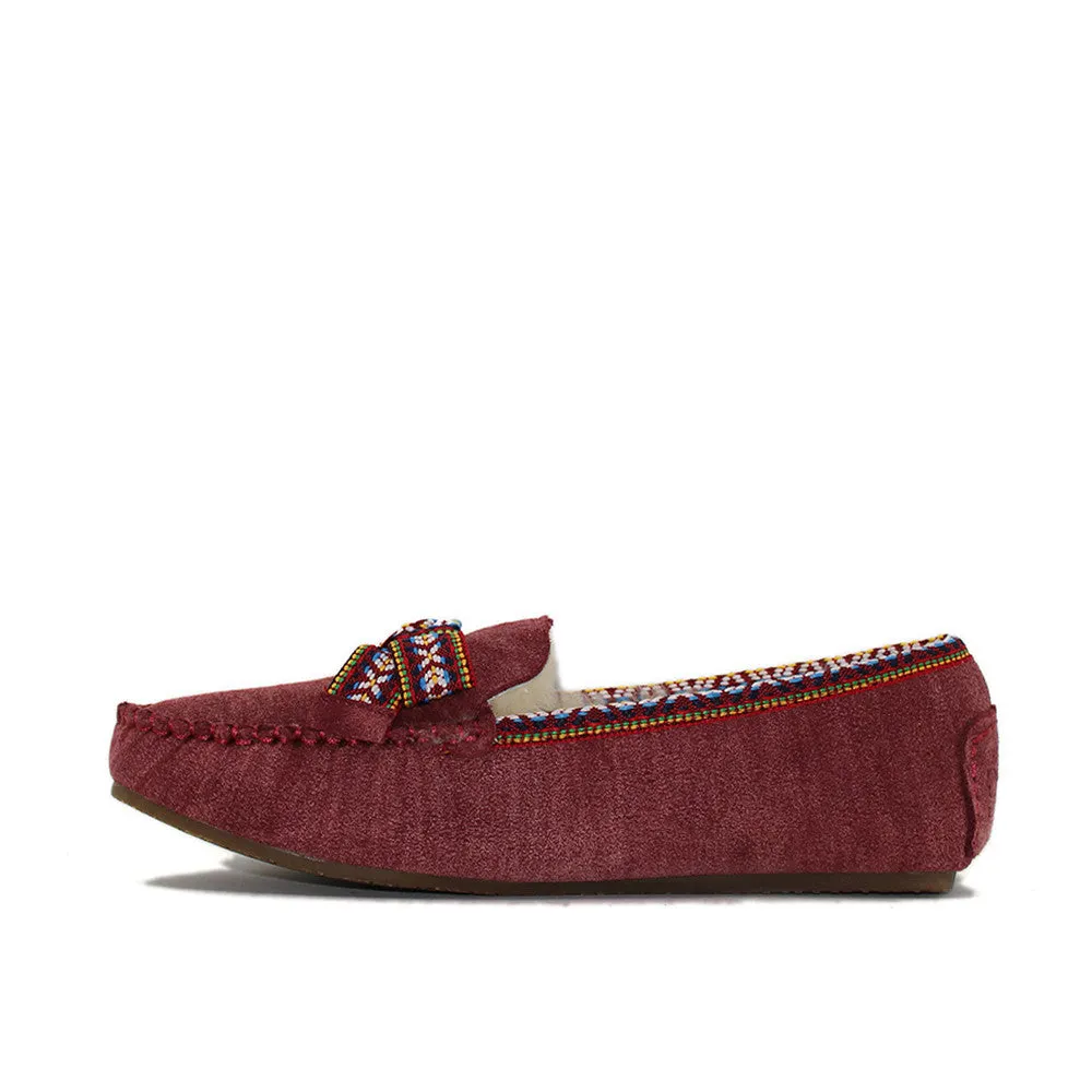 Rianna Moccasin - Wine Red