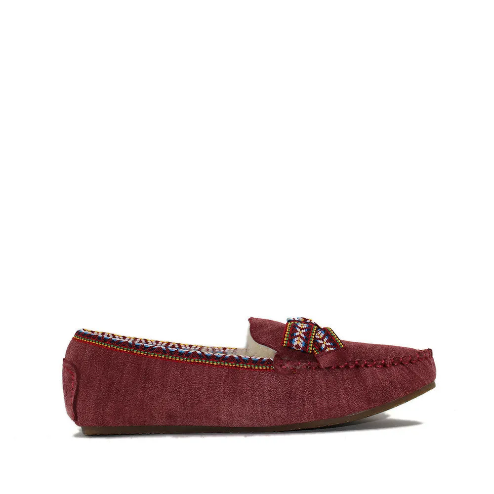 Rianna Moccasin - Wine Red