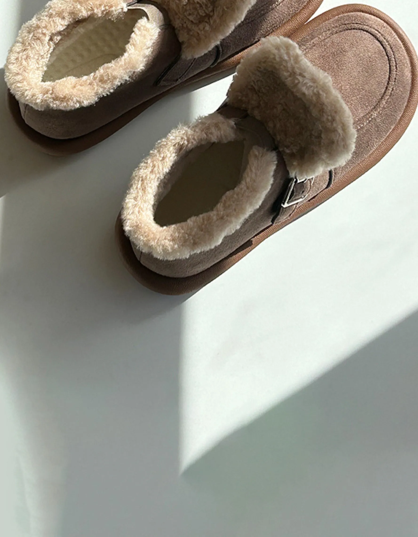 Round Toe Comfortable Winter Suede Boots with Fur