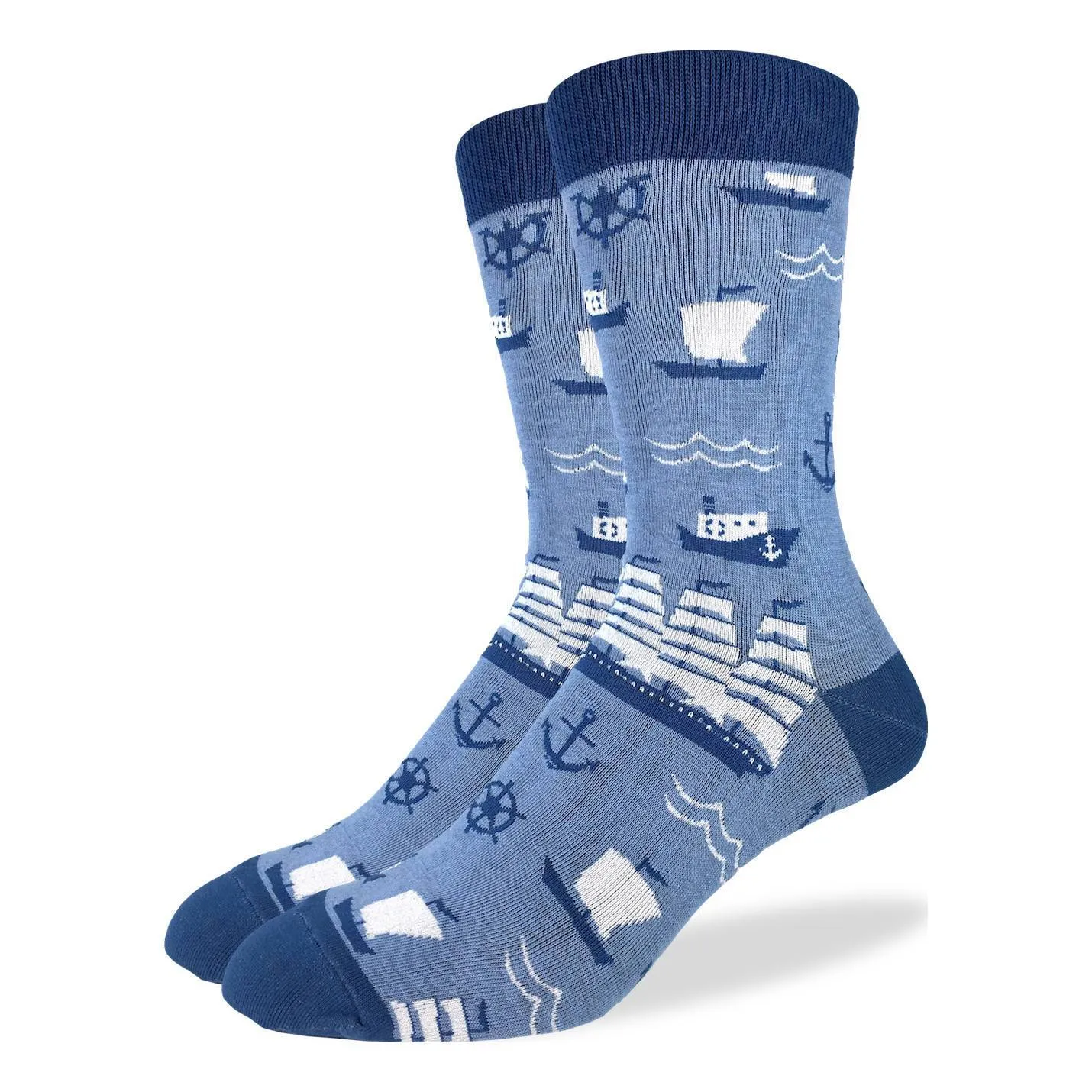 'Sailing Ships" Socks by Good Luck Sock - Large