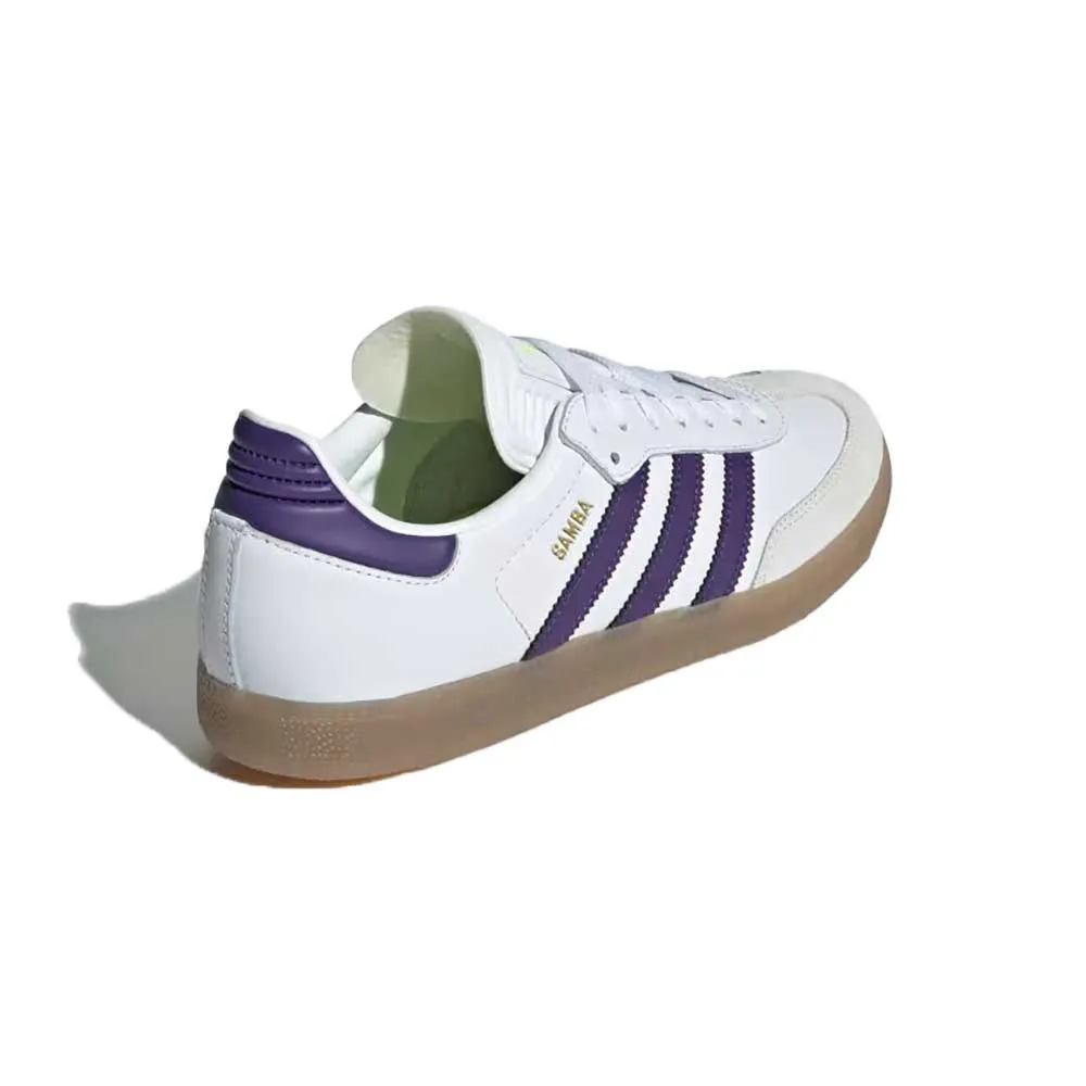 Samba Messi Indoor Soccer Shoe - Footwear White/University Purple/Gum - Regular (D)