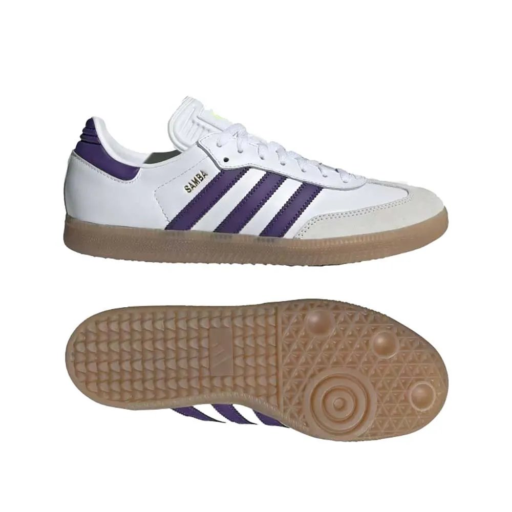 Samba Messi Indoor Soccer Shoe - Footwear White/University Purple/Gum - Regular (D)