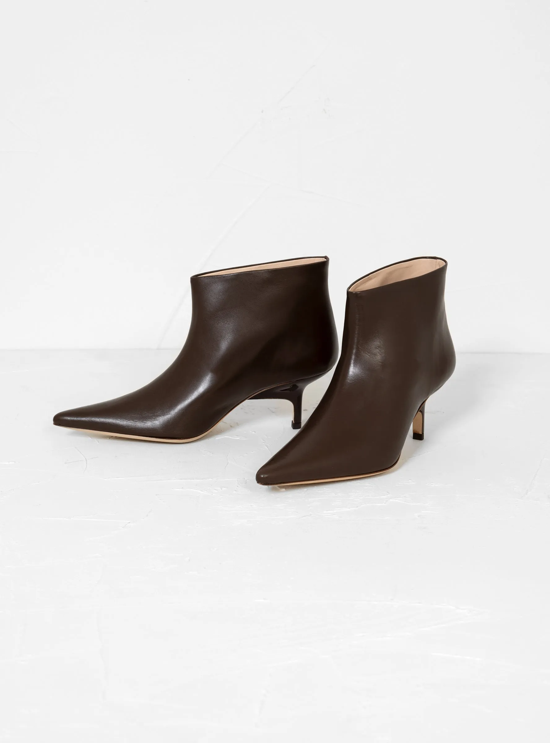 Sara Leather Boots Dark Brown