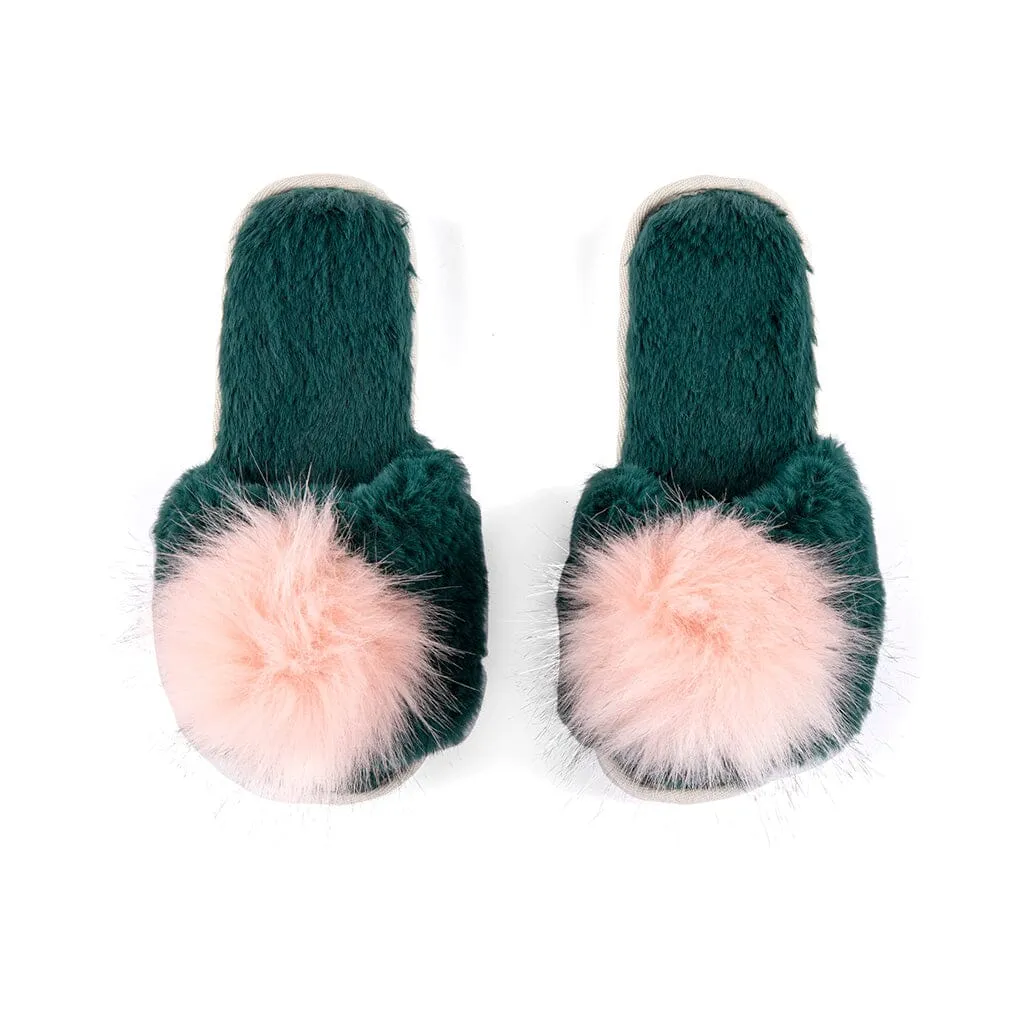 Shiraleah Amor Holiday Slippers, Green by Shiraleah