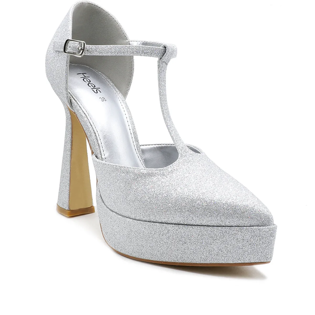 Silver Ladies Court Shoes L00870014