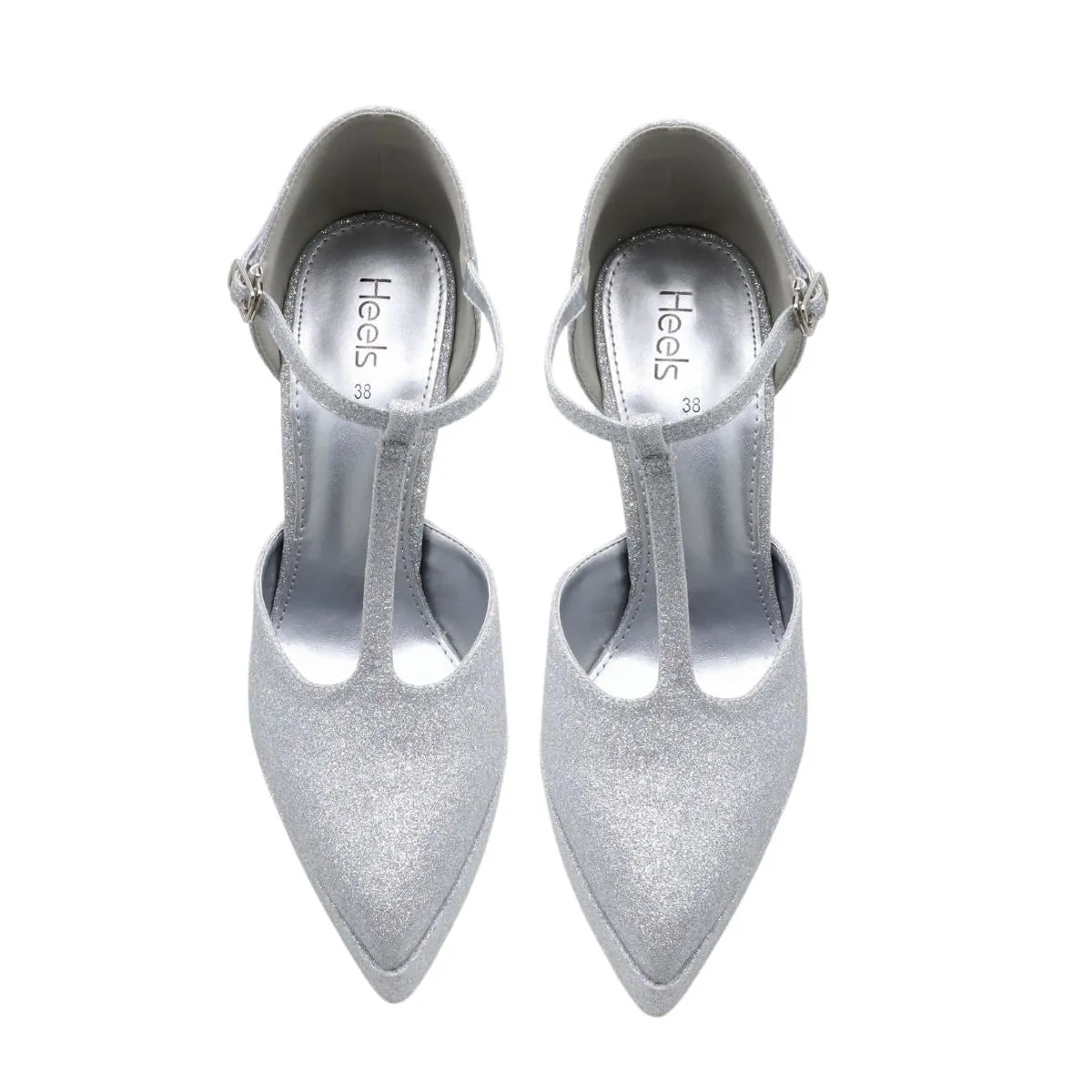 Silver Ladies Court Shoes L00870014