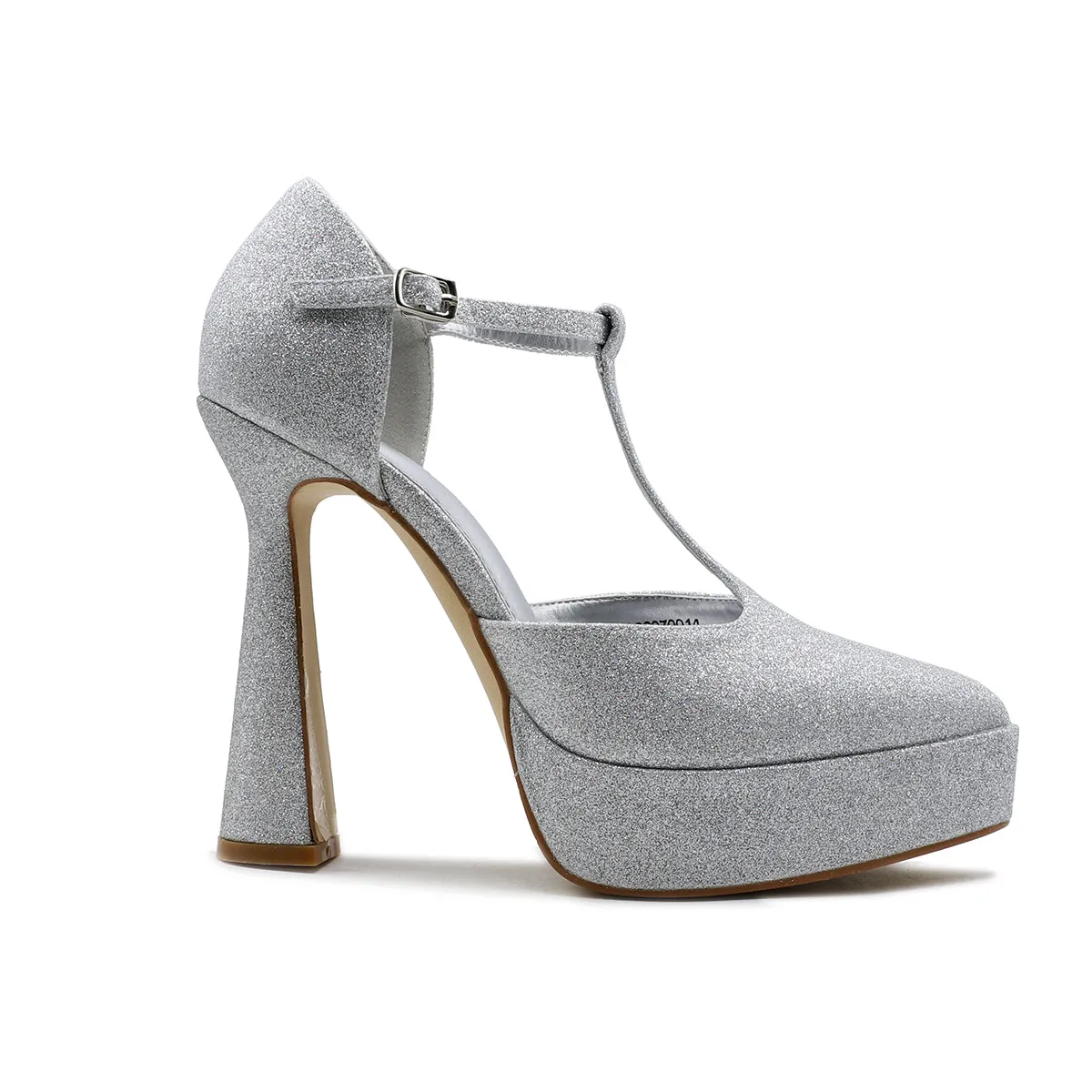 Silver Ladies Court Shoes L00870014