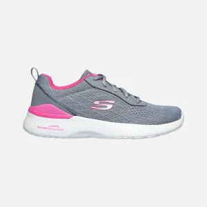 Skechers SKECH-AIR DYNAMIGHT-TOP PRIZE Women's Running Shoes -Grey/Hot Pink