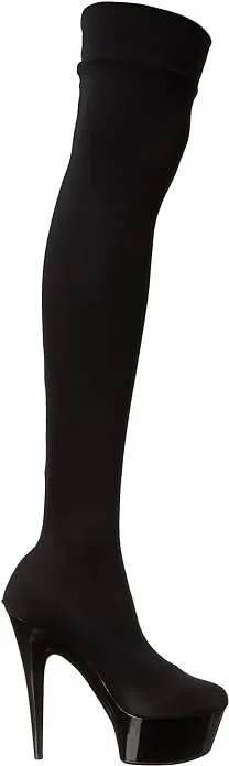 Ski-609 Lycra Stretch Thigh High Platform Boots