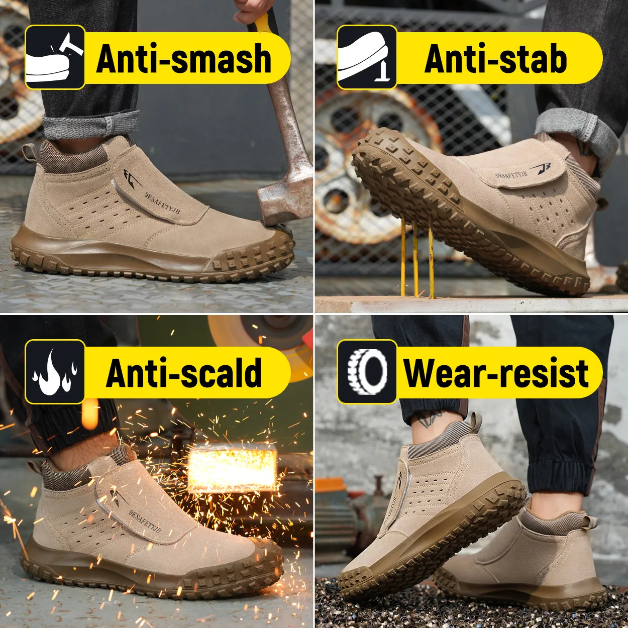 Slip-Resistant Welding Shoes with Steel Toe Protection w921