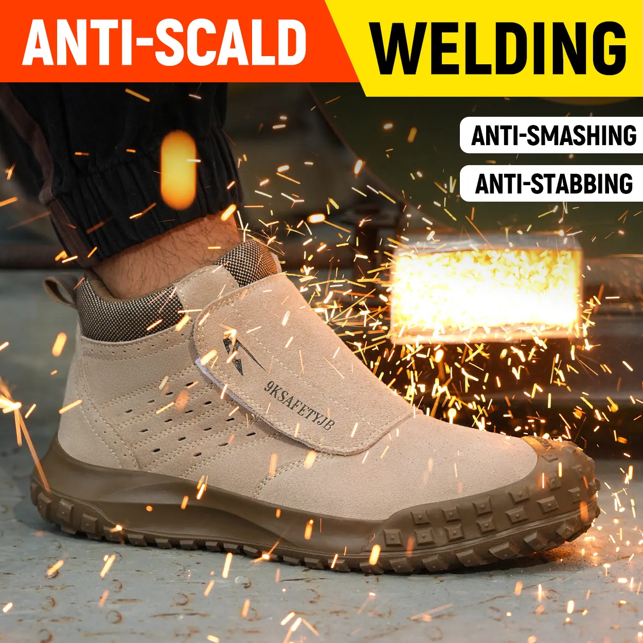 Slip-Resistant Welding Shoes with Steel Toe Protection w921